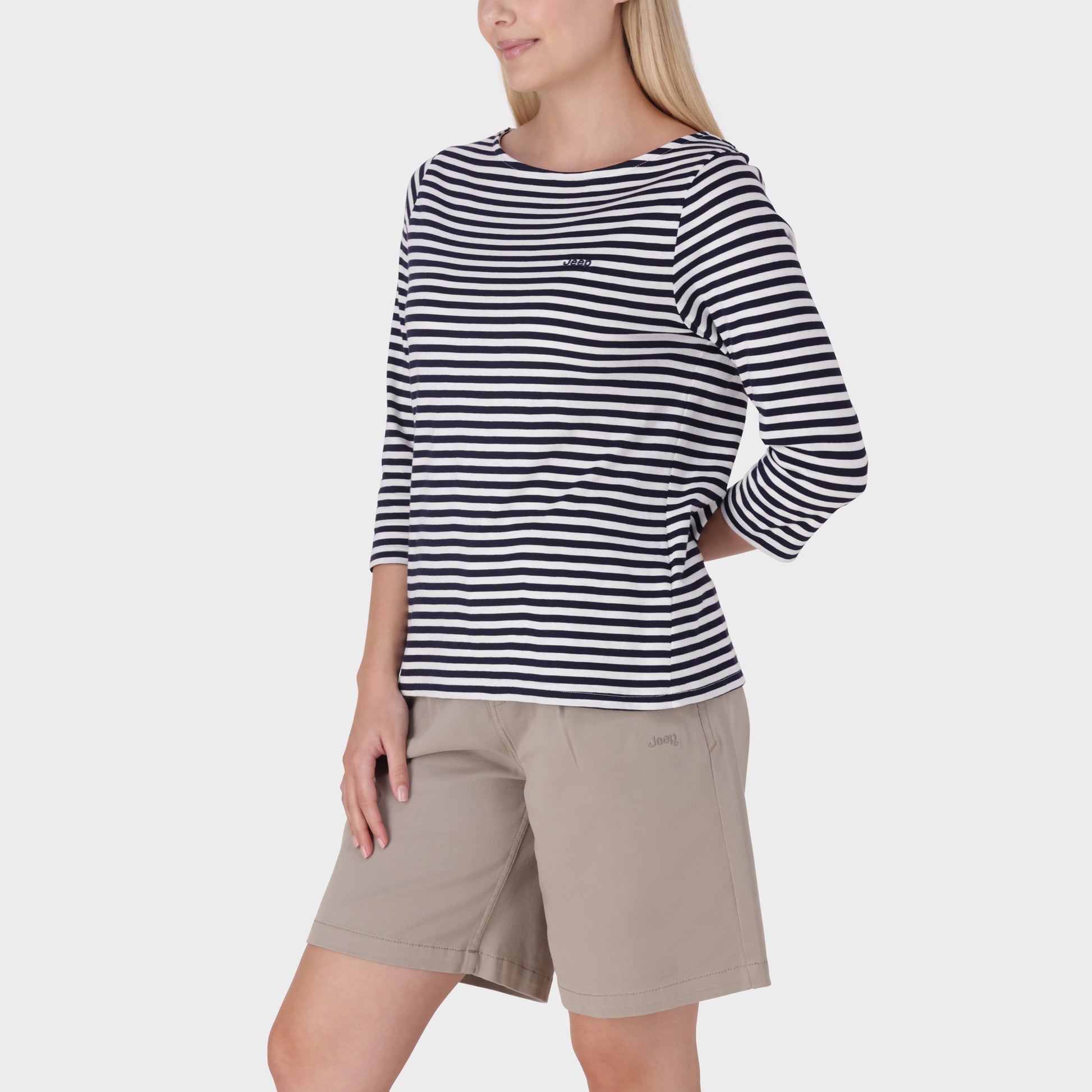 Boat Neck Stripe T-Shrt (2)