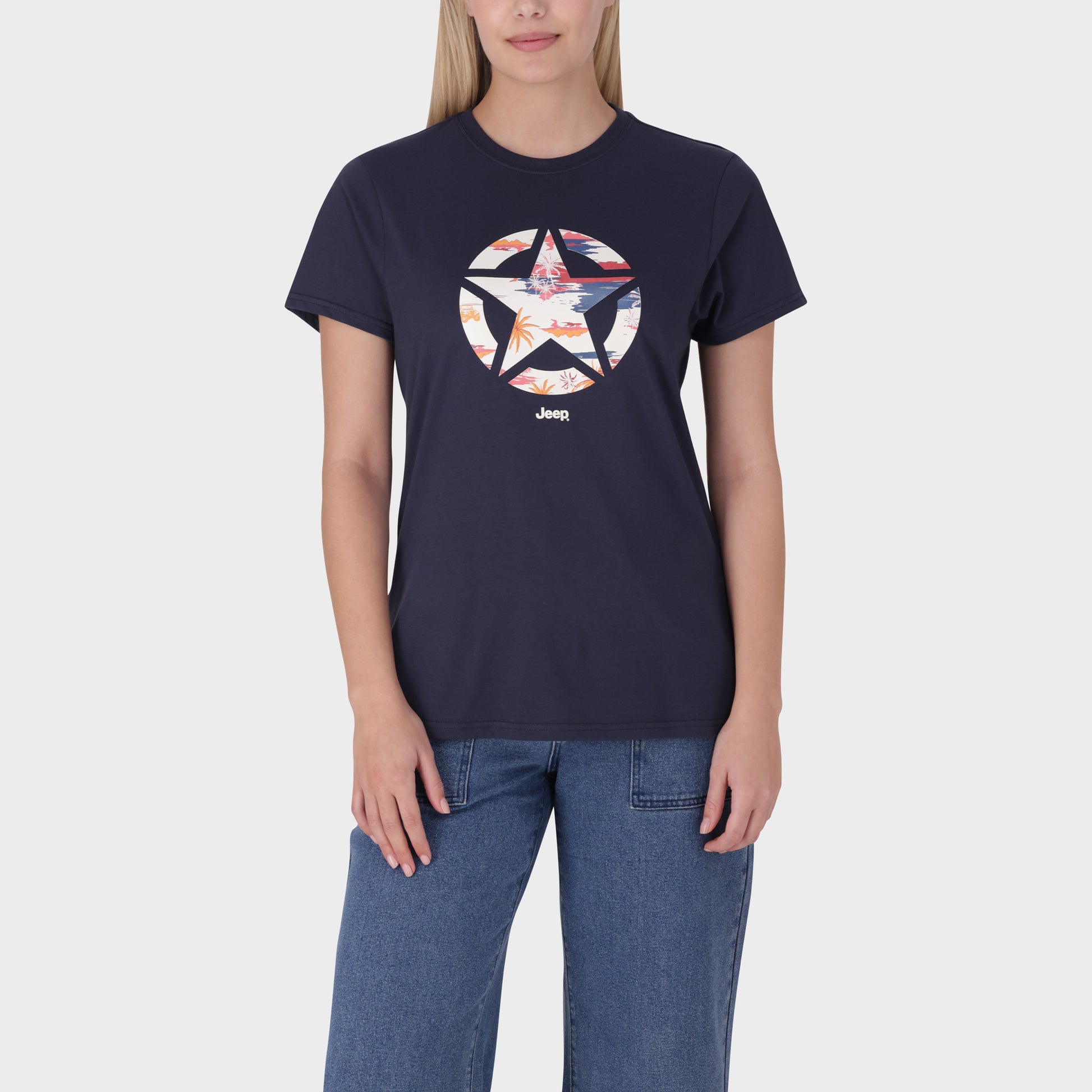 Star Camo Print Graphic T-Shirt