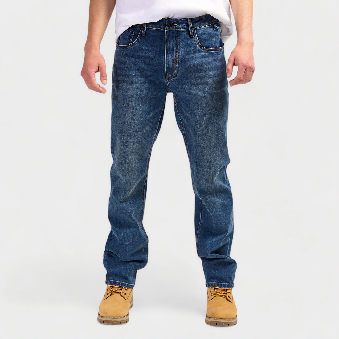 Straight Leg Mid Blue Denim