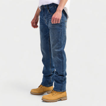 Straight Leg Mid Blue Denim