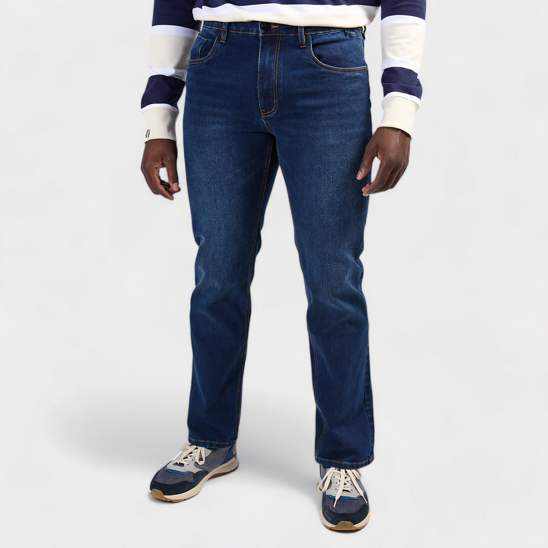 Straight Leg Mid Blue Denim